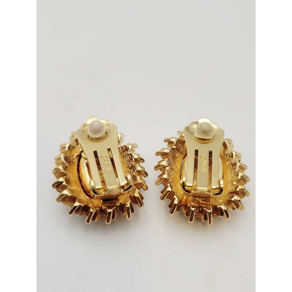 Christian Dior Authentic Amethyst Purple Gold Clip Earrings Missing Stones VTG - Picture 9 of 16